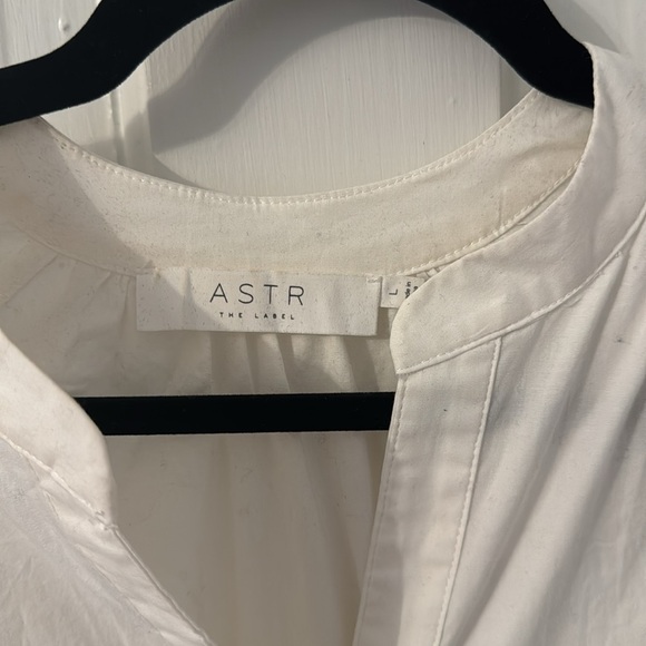 Astr // White Button-Down Adjustable Waist Shirt Dress - Picture 5 of 8